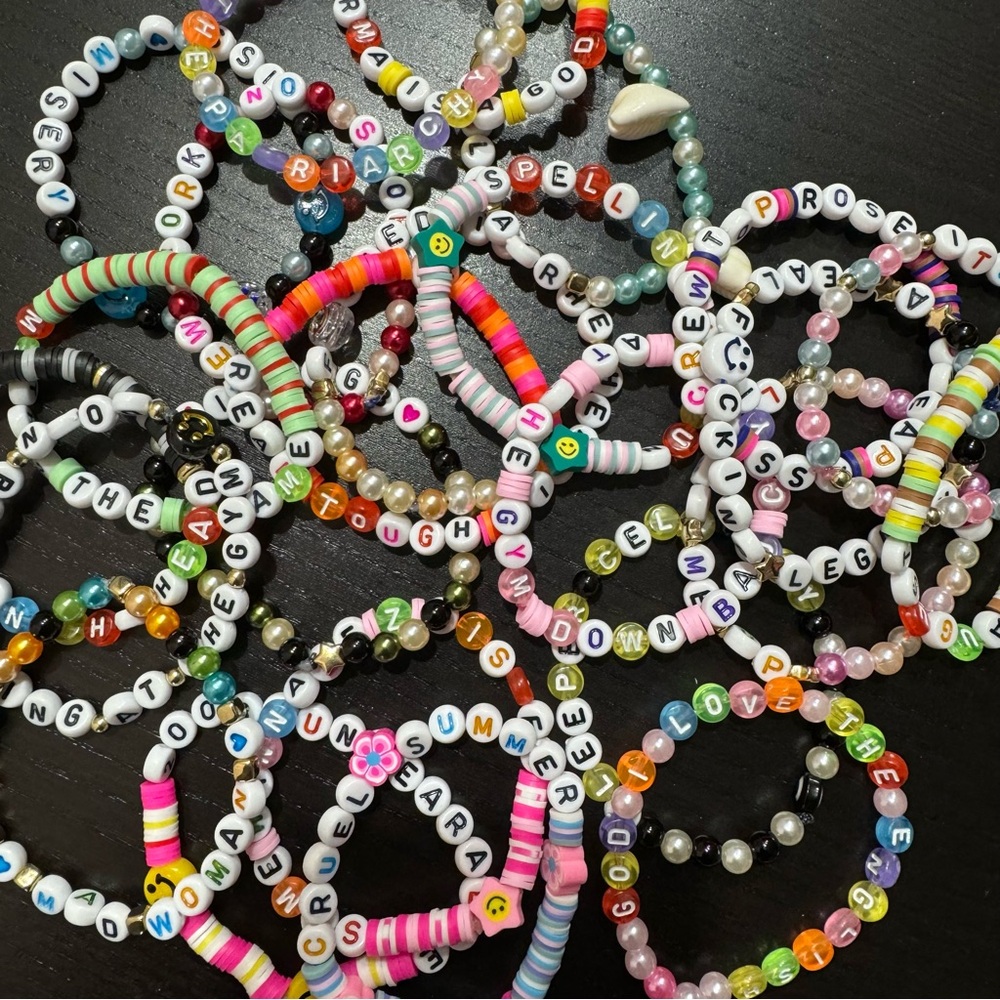Bundle of 10 handmade Taylor Swift Eras Tour beaded friendship bracelets